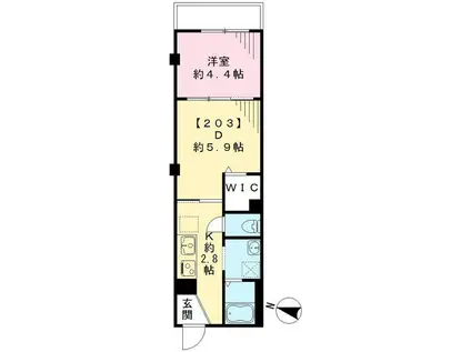 ルポリテ(1DK/2階)の間取り写真