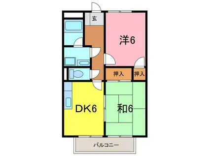 サープラスワイズハウス(2DK/1階)の間取り写真