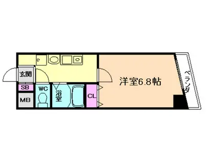 福島プライム(1K/6階)の間取り写真