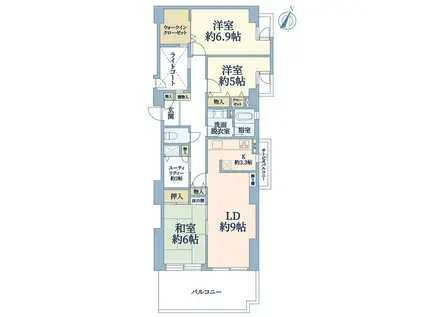 ピュアハイツ台町(3LDK/5階)の間取り写真