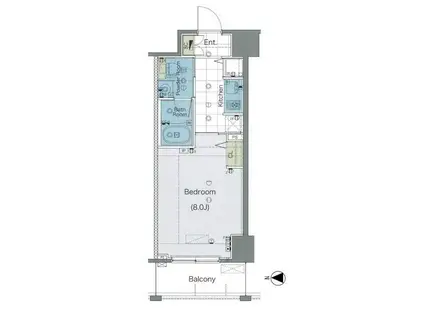 リンクパラッツォ川口本町(1K/9階)の間取り写真