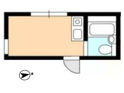 つのはず荘(ワンルーム/1階)の間取り写真