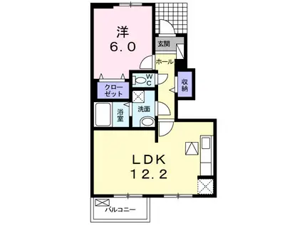 グリーンフィールド II(1LDK/1階)の間取り写真