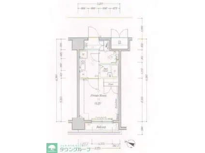 ヴェルト杉並サウスヒル(1K/1階)の間取り写真