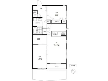 ウィスマ・インダII(2LDK/1階)の間取り写真