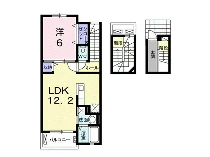 シャイン コート(1LDK/3階)の間取り写真