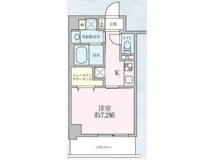 カーロヴィレッタ3(1K/7階)の間取り写真