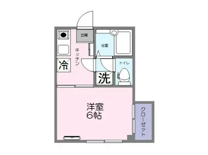 パルクブルンネン(1K/3階)の間取り写真