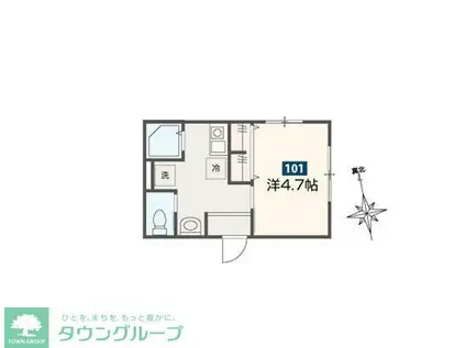 MELLAS日進III(1K/3階)の間取り写真