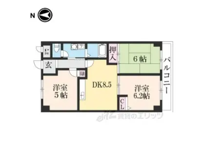 アルファプレイス(3DK/3階)の間取り写真