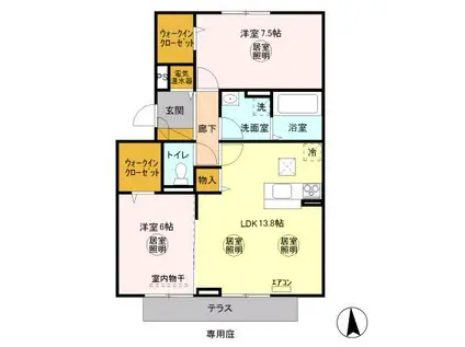 グランファミーユ(2LDK/1階)の間取り写真