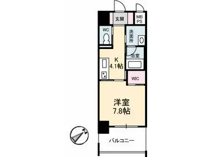 ヴィラシオン段原南(1K/9階)の間取り写真