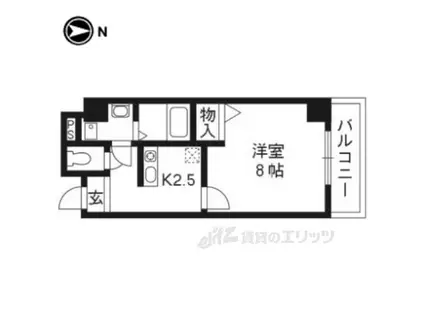 レーベンなぎの宮(1K/8階)の間取り写真