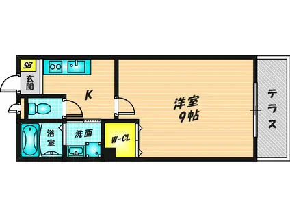 フローラルハイツ(1K/1階)の間取り写真