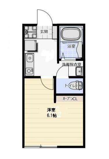 きっか中島(1K/2階)の間取り写真