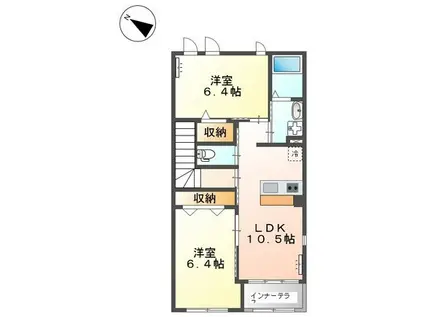 オータム リーブス II(2LDK/2階)の間取り写真