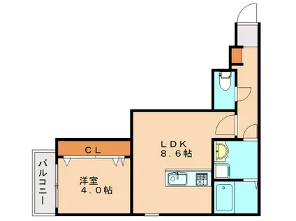 フォレスト横浜(1LDK/1階)の間取り写真