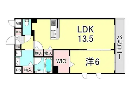 ルーナクレシェンテ(1LDK/3階)の間取り写真