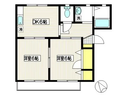 テラ・フォーレス(2DK/2階)の間取り写真