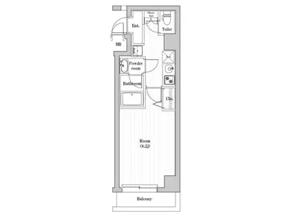 パティーナ住吉TRIA(1K/4階)の間取り写真