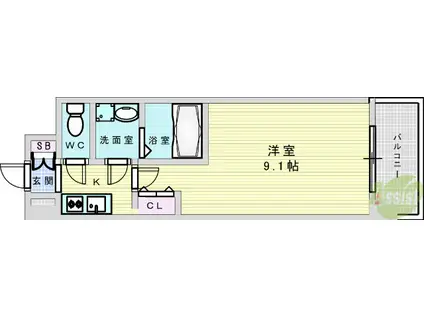 スプランディッドⅠ(1K/10階)の間取り写真