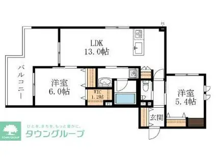 HEBEL MAISON 新城(2LDK/2階)の間取り写真