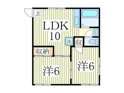 コーポ石井 I(2LDK/2階)の間取り写真