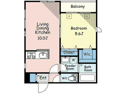 THE TOGOSHIGINZA RESIDENCE(1LDK/1階)の間取り写真