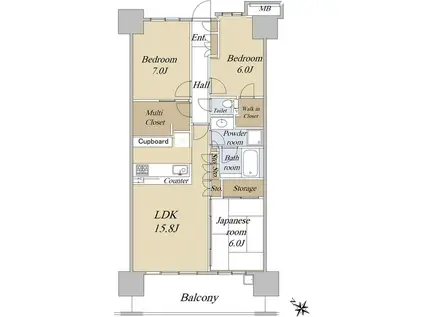 スターコート豊洲(3LDK/18階)の間取り写真