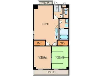 熱田マンション(2LDK/4階)の間取り写真