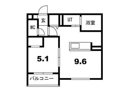 BON・ECLORE(1LDK/1階)の間取り写真