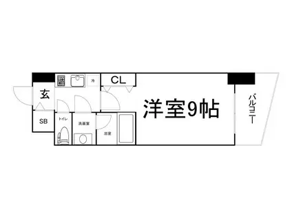 カスタリアタワー肥後橋(1K/20階)の間取り写真