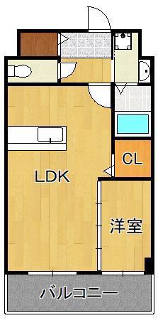 バースプレイスM折尾(1LDK/2階)の間取り写真