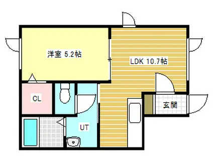 ROTHORN・I(1LDK/2階)の間取り写真