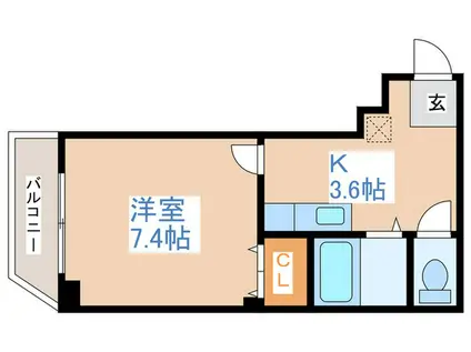 ヒルサイドシティ(1K/1階)の間取り写真