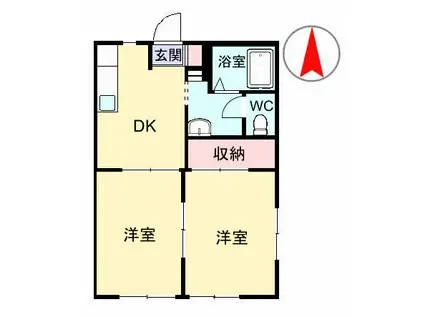 リゼール彩II(2K/1階)の間取り写真