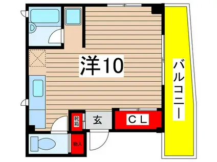 マリーハウス新大橋(ワンルーム/3階)の間取り写真