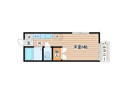 ファインハイツ川内(1K/1階)の間取り写真