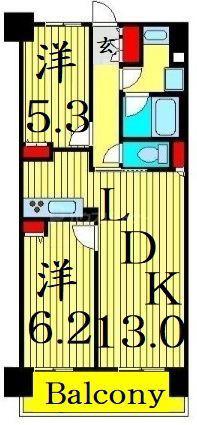 レジディア南千住(2LDK/7階)の間取り写真