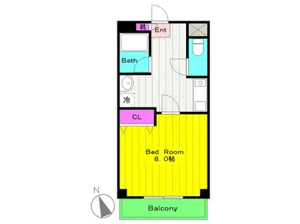 サンヒルズII(1K/3階)の間取り写真