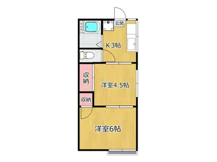 メゾン鷺沼(2K/1階)の間取り写真