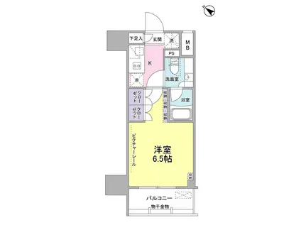 SIL西五反田(1K/3階)の間取り写真