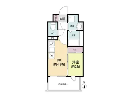 MODERN PALAZZO 大濠スクエア(1DK/6階)の間取り写真