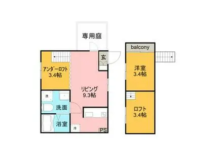 WHITE HOUSE(1LDK/1階)の間取り写真