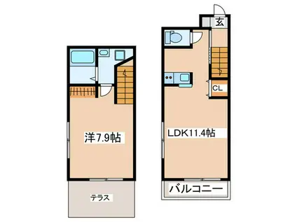 SACRAS CHIGASAKI(1LDK/1階)の間取り写真