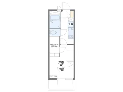 レオパレス東淡路(1K/2階)の間取り写真