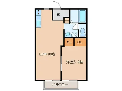 桜通ABC(1LDK/2階)の間取り写真