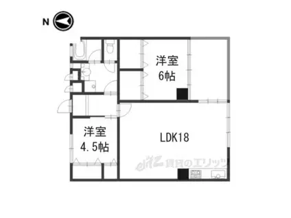 イースト33神宮前(2LDK/3階)の間取り写真