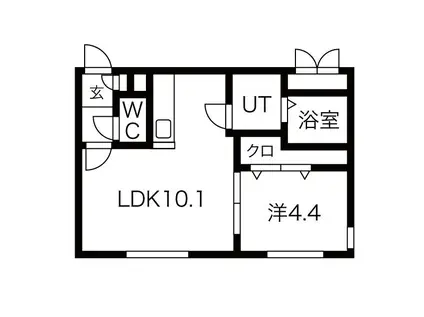 BUONA FORTUNA ASABU(1LDK/4階)の間取り写真