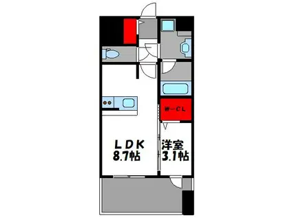 グランフォーレ千早マークスクエアイーストウイング(1LDK/15階)の間取り写真